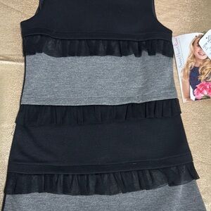 NWT Sweet Heart Rose Size 3 Gray Sleeveless Dress with Ruffle Accents